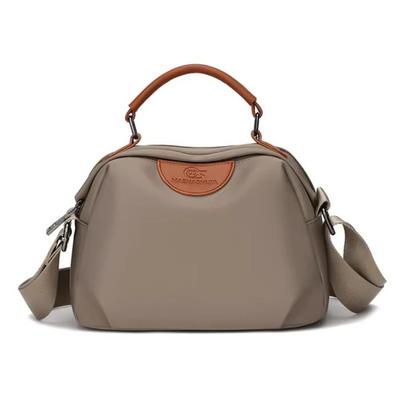 New Portable Nylon Cloth with Cowhide Shoulder Bag